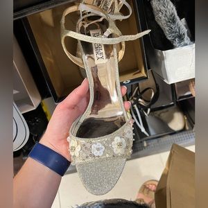 NWT Badgley Mischka Terran Embellished Glitter Stiletto Sandals